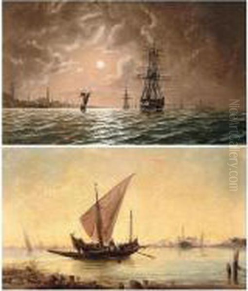 Shipping On The Bosphorus Off Constantinople, By Moonlight - view 1