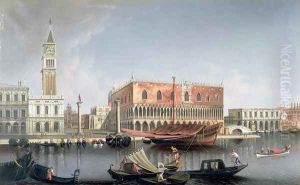 Gondolas before St. Marks Square, Venice by Manner of Canaletto, Antonio