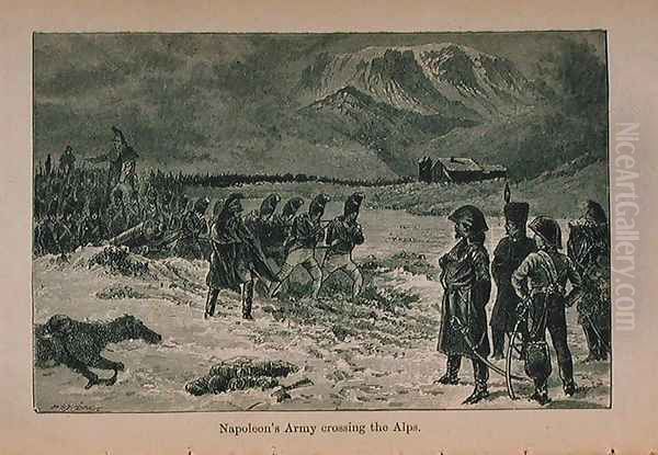 Napoleon's Army crossing the Alps, illustration from 'Little Arthur's History of France: From the Earliest of Times to the Fall of the Second Empire' published 1899 - view 1
