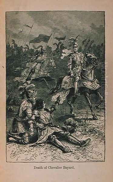 Death of Chevalier Bayard (1476-1524) illustration from 'Little Arthur's History of France: From the Earliest Times to the Fall of the Second Empire', 1899 - view 1