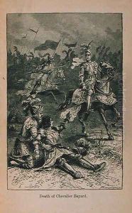 Death of Chevalier Bayard (1476-1524) illustration from 'Little Arthur's History of France: From the Earliest Times to the Fall of the Second Empire', 1899 by Lady M. Chalcott