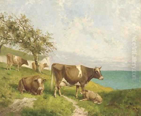 Cattle on the cliffs - view 1