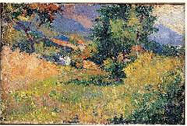 Maison Au Toit Rouge Dans Un Paysage - view 1