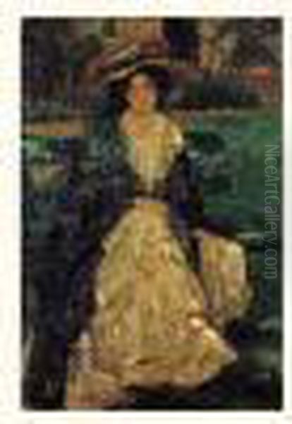 Jeune Fille Au Chapeau A Fleur, Circa 1900 - view 1