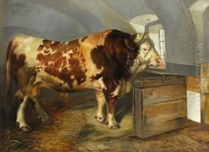 Der Stier In Der Stallung by Carl Rudolf S. Huber