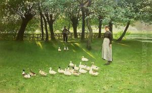 The Duck Girl, early 1880s by Emile Claus