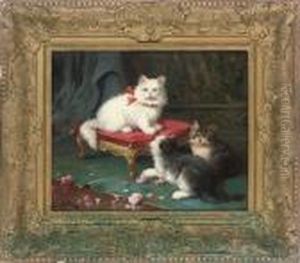 Playful Kittens by Leon Charles Huber