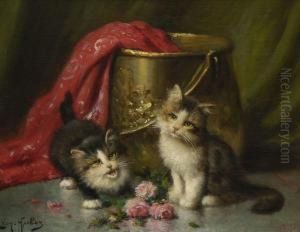 Zwei Katzchen. by Leon Charles Huber
