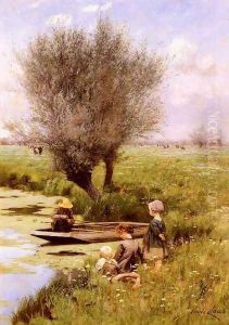 Afternoon Along The River by Emile Claus