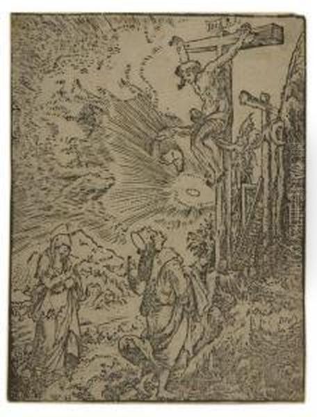 Die "grose" Kreuzigung.
Holzschnitt. Ca. 12,2 : 9,3 Cm. Bartsch Und Hollstein 5. - view 1