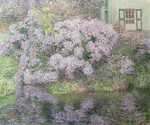 Hydrangeas on the banks of the River Lys, 1898 by Emile Claus