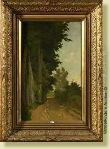 Chemin En Lisiere De Foret by Edouard Jules Joseph Huberti
