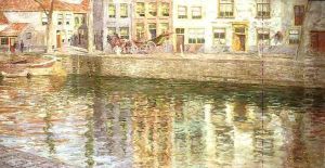 Across the Canal, 1900 by Emile Claus