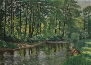 A Forest Brook by Antonin Hudecek