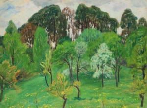 A Spring Landscape by Antonin Hudecek