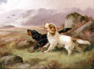 Gundogs (one of a pair) by Robert Cleminson