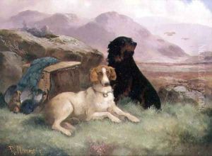 Gundogs (one of a pair) (2) by Robert Cleminson