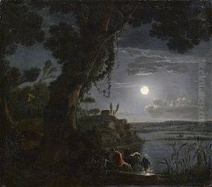 Voyageurs Traversant La Riviere Au Clair De Lune Voyageurs Traversant La Riviere Au Clair De Lune