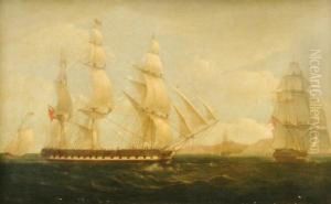 The Eastindiaman Ceres, In Two Positions, Arriving Off St. Helena