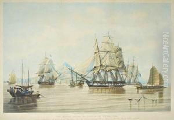 The Opium Ships At Lintin In China - view 1