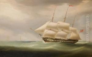 Lady Macnaghten, Captn. Wm. Faith, Off Theeddystone Lighthouse, May 1828