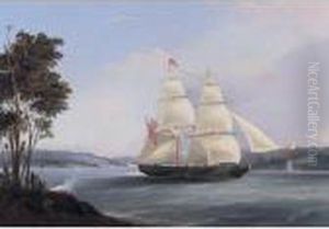 The Brig 'ullswater' Off Sydney Harbour by William Huggins