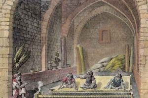 Weaving a Rug, from Volume II Arts and Trades of Description of Egypt 1822 by Nicolas Jacques Conte