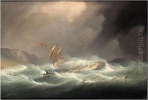 Survivors Rescued From A Shipwreck In A Storm