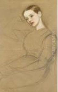 A Seated Girl by Arthur Hughes