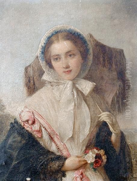 A Young Girl With A Posy - view 1