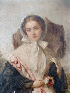 A Young Girl With A Posy by Edward Hughes