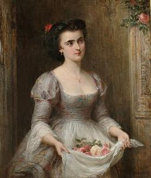 Lady Bearing Flowers - view 1