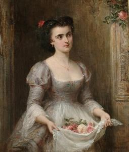 Lady Bearing Flowers by Edward Hughes