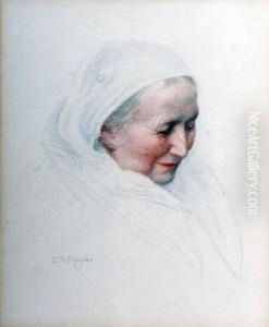 Portrait Of An Elderly Woman, Wearing A Shawl