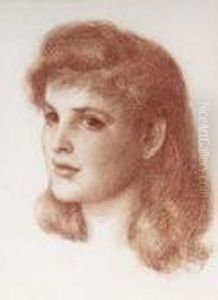 Portrait Head Of Elsie Bibby by Edward Robert Hughes