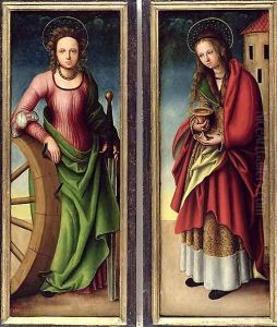 St. Catherine and St. Barbara, 1510 by Lucas (studio of) Cranach