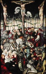 Calvary by Lucas (studio of) Cranach