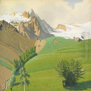 A View In The Alps by Robert Morson Hughes