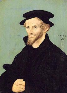 Portrait of Philipp Melanchthon (1479-1560), 1543 by Lucas (studio of) Cranach