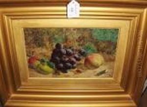 Apples And A Pear, Signed And Dated 1863, Oil On Board by William Hughes