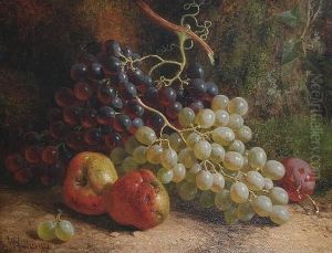 Still Life Of Grapes, Apples And Plums by William Hughes