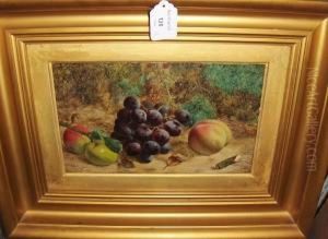 Apples And A Pear, Grapes, A Peach And Apples, 1863 by William Hughes