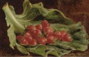 Strawberries On A Leaf