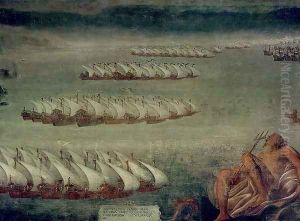 The Battle of Lepanto, 7th October 1571 by Luca Cambiaso