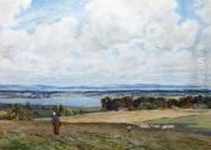 Fareham Creek, The Isle Of Wight
 In Thedistance, A Shepherdess And Sheep To The Foreground