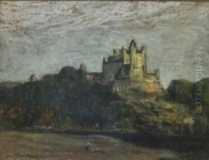 View Of A French Chateau Ona Hilltop by Herbert Hughes Stanton
