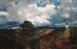 Country Landscape With Horse And Rider by Herbert Hughes Stanton
