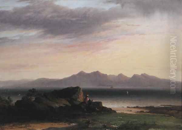 Arran, from Millport, Cumbrae, 1854 - view 1