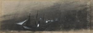 Goelette Mixte Au Crepuscule by Victor Hugo
