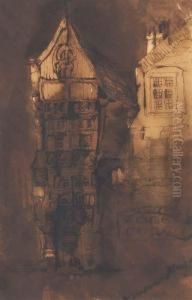 Deux Maisons Du Moyen-age De Nuit by Victor Hugo